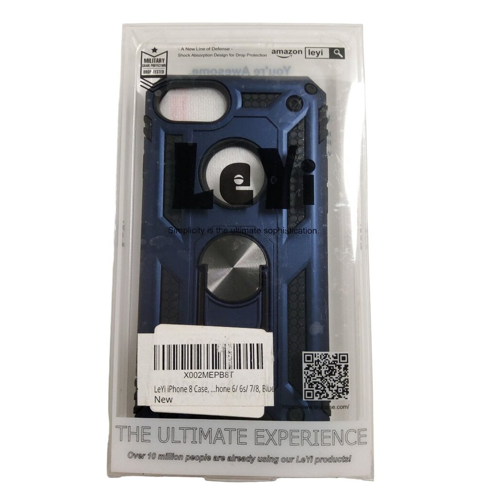 new leyi apple I-phone 6/6s/7/8 military grade drop tested blue cellphone case.